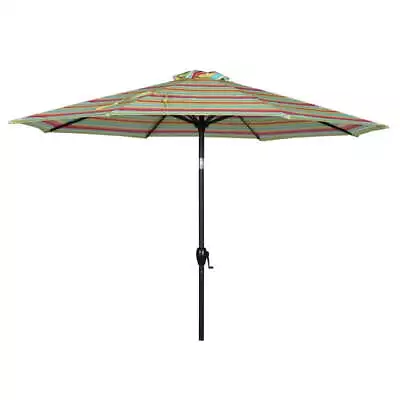 7.5 Ft Push-Up Round Market Umbrella6 Ribs Multi Stripe • $41.56
