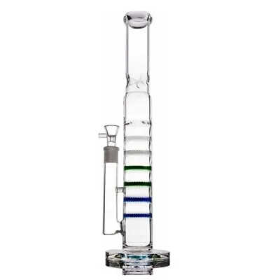 16.5  Honeycomb Tube Glass Bongs Heavy Beaker Smoking Water Pipe With Filer Perc • $35.99