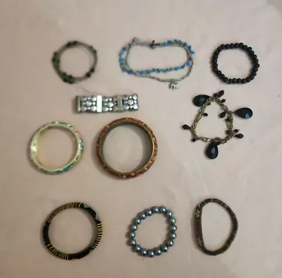 Bulk Mixed Vintage Modern Costume Jewellery Bracelet Estate 10 Pieces Lot 11 • $35