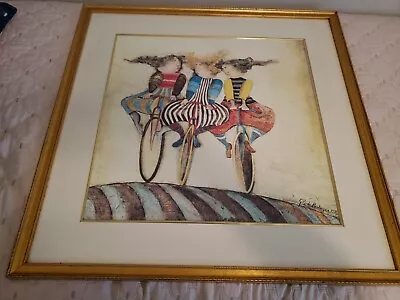 G. Rodo Boulanger 1976 Beautifully Framed/matted Holiday On Wheels Print • $200