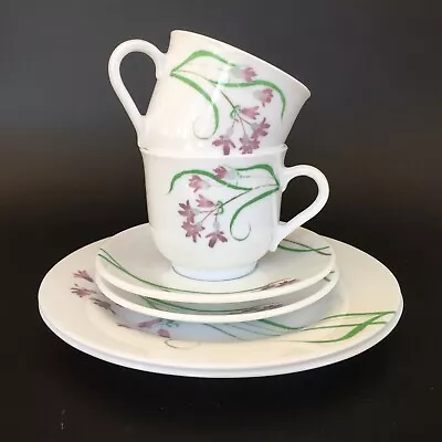 Martha Stewart Everyday Pacific Wildflower Purple Teacup Saucer Plate Set Of 2 • $19.95