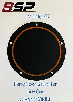 $13.94 • Buy NEW 5 Hole Derby Cover Gasket For Twin Cam 1999 & Up Harley Davidson Foamet