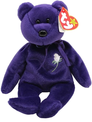£39.99 • Buy Ty Beanie Babies Princess Purple PRINCESS DIANA  Bear Indo / No Space PVC Pellet