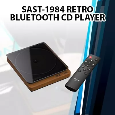 NEW SAST-1984 Portable For U Disk Remote Control BT4.2 Bluetooth Retro CD Player • $147.59