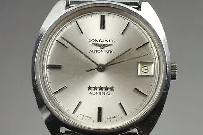 *EXC+3* Longines Admiral 5 Star Silver Dial Date Automatic Men's Watch • £359.28