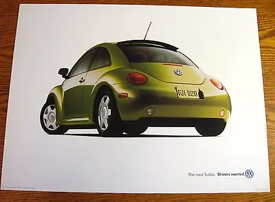 1999 VW Volkswagen Turbo Beetle Bug Poster BIG 12 X 16 • $9.19