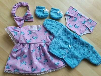 £13.99 • Buy Baby Annabell /Luvabella 17 To 19 Inch Dolls 5 Piece Pink Floral Dress Set (8)