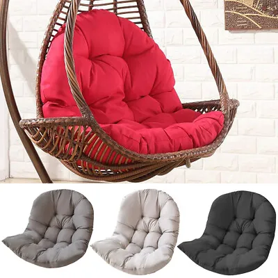 Hanging Egg Chair Cushion Patio Hammock Chair Seat Back Round Garden Swing Pads • £16.94