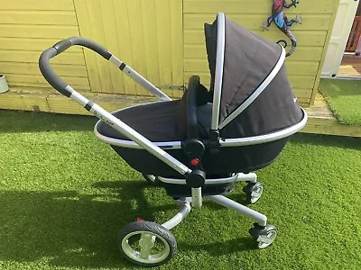 £50 • Buy Silver Cross Surf Pushchair And Carrycot With Accessories Black