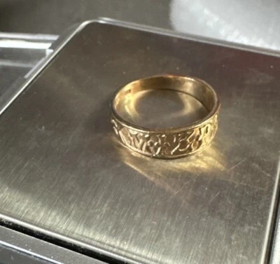 Vintage HM 9ct Solid Gold 375 Mizpah Band Ring In Size N • $59.18