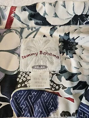 Vtg Tommy Bahama Relax 100% Silk Hawaiian Shirt Button Up Short Sleeve Sz Large • $19.99