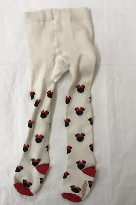 Baby Disney Minnie Mouse Tights 9-18 Mos Cream W/ Minnie Head • $2.50