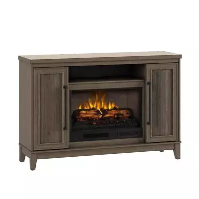 Freestanding Media Console Wooden Electric Fireplace Light Brown Birch 54 In. • $358.80