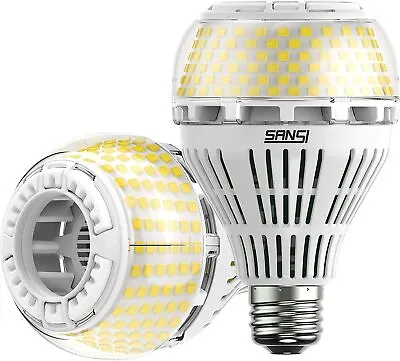 SANSI 2 Pack 250W Dimmable LED Light Bulb 27W Edison Screw 5000K Daylight 4000lm • £39.99