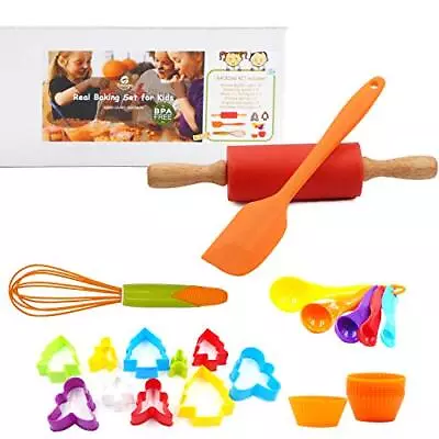 TOSSOW Kids Baking Tools Set Cupcake Pop Maker With Rolling PinMuffin CupsMea... • $20.54