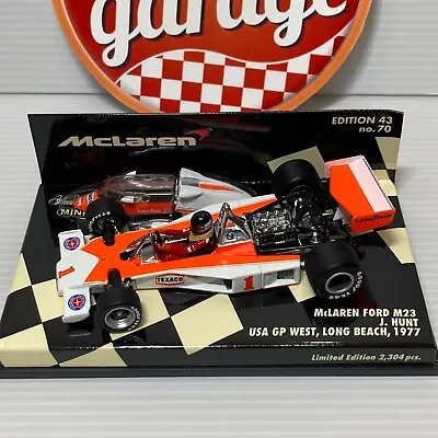 MINICHAMPS 1/43 McLaren Ford M23 J.Hunt USA GP West Long Beach 1977 530774391 • $68