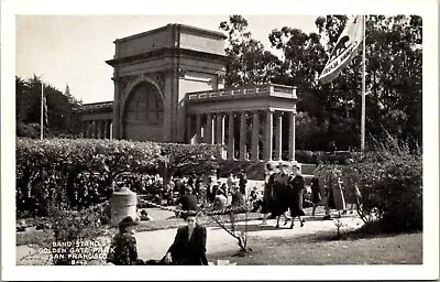 California San Francisco Band Stand Golden Gate Park State Flag Vintage Postcard • $7.89