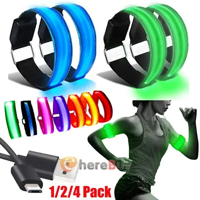 Running Light For Runners (4 Pack) Rechargeable LED Armband Reflective Running • $9.73