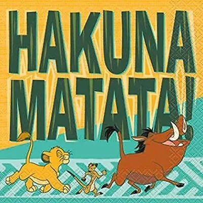LION KING  Lunch Paper Napkins Hakuna Matata  16 Pcs~Birthday Party Supplies NEW • $4.99