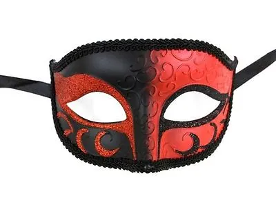 Men's Venetian Masquerade Mask Purple Silver Black Green Blue Red White Gold • $13.29