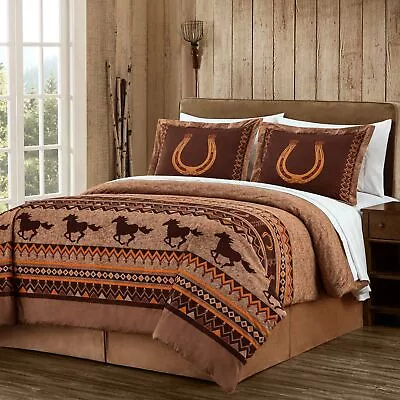 Chezmoi Collection 7-Piece Southwestern Wild Horses Bed In A Bag Comforter Set • $84.99