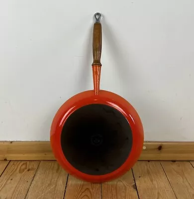 Le Creuset Long Handled Frying Pan Skillet Cast Iron Enamel Volcanic Orange 29cm • £50