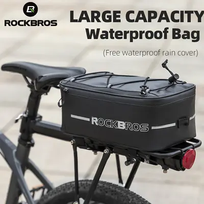 ROCKBROS Bike Rack Bag 4L/9L Large Trunk Bag Pannier Luggage Carrier Waterproof • £10.89