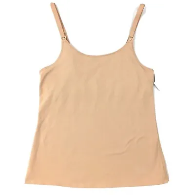 Auden Womens Maternity Nursing Tank Camisole Cotton Spandex Pearl Tan Nude XL • $10.99
