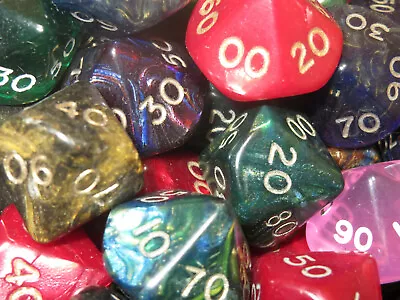 Mix Set Of 10 D10 (00 / Percentile) S RPG Style Dice.   • $1.50