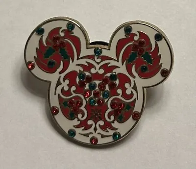 Disney - Mickey Mouse Head Ears Icon - Christmas Gingerbread - Jewel Swirl Pin • $17.99
