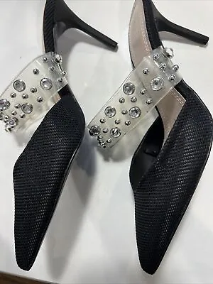 $21 • Buy Zara Transparent Vinyl Sequent Strap Women Black Shoes Size 36 -6