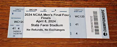 2024 UConn V Purdue National Championship Full Ticket Stub - Final Four • $299.95