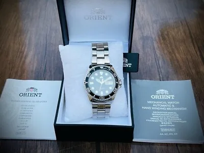 Orient Ray II 2 Black Automatic 200M Mens Watch Box And Papers Japan Made 42mm • $470.47