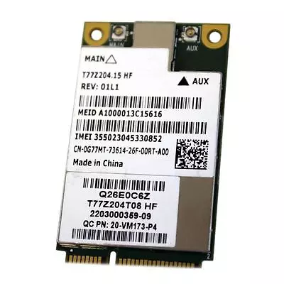 Dell DW5630 Qualcomm Gobi 3000 3G WWAN Mini PCI-e Wireless Card 0269Y G77MT • $11.90