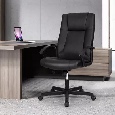 Office Executive Leather Chair Tilting Backrest Lumbar Support High Back Seat • $99.99