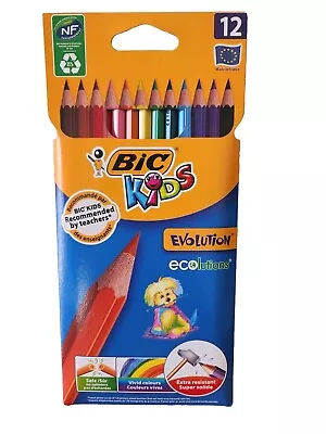 BIC Kids Evolution ECOlutions Colouring Pencils In Assorted Colours Packs Of 12 • £2.49