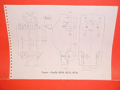 1970 Toyota Corolla Ke10l Ke15l Ke16l Corona Rt43l Rt52l Frame Dimension Chart • $12.99