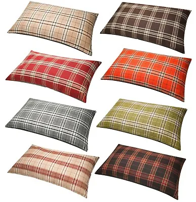 £14.99 • Buy Tartan Check Floor Cushion Large Extra Large Anti Slip Back Removable Zip Cover