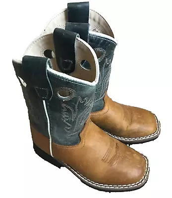 Cody James Toddler Boys' Western Boots Square Toe Brown/Blue Size 8D • $38.99