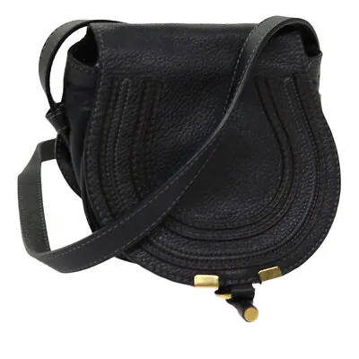 Chloe Mercy Shoulder Bag Leather Black Auth Am5457 • $720