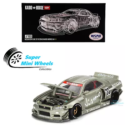 Mini GT X Kaido House 1:64 Nissan GT-R (R34) Kaido Works V4 Green #103 • $19.99