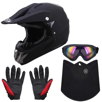 DOT Motorcycle Adult Helmet /Goggles /Gloves Motocross MX ATV Dirt Bike Off Road • $44.64