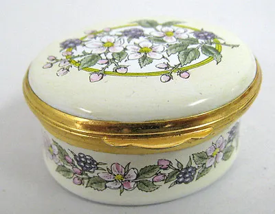 $39.99 • Buy Vintage Crummles & Co. English Enamels Floral Trinket Box Jar England Rare 2 