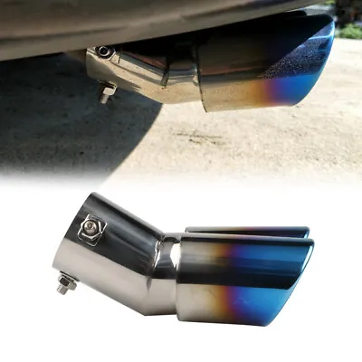 Stainless Steel Auto Car Rear Dual Exhaust Pipe Tail Muffler Tips Throat Tailpip • $22.09