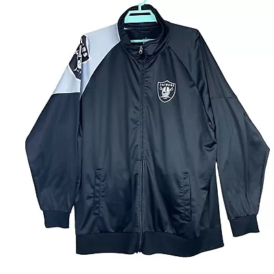 NFL Raiders Interception Track Jacket Men 5XL G-III Apparel Black Vegas Oakland • $74.99