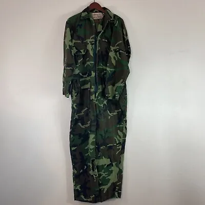 Vintage Duck Bay Woodland Camo Cotton Hunting Outdoor Sportsman Coveralls Mens M • $29.99