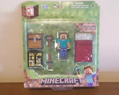 Minecraft Series 1 Overworld Survival Pack Playset 2014 Steve * NEW • $21.99