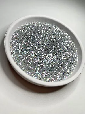 Fine Glitter  Grey Bunnies   Silver Opal Mix Nails Resin Art Craft Slime Tumbler • $3.50