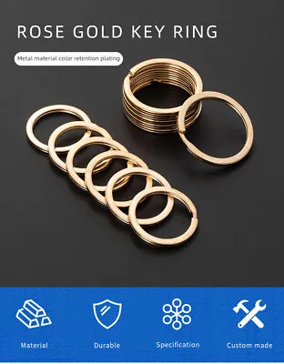 Split Key Rings 30mm /20 Gold Double Loop Key-ring Metal Clasp Connect UK SELLER • £1.58