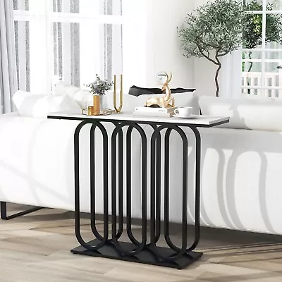 Modern Console Table Narrow Entryway Table Side Table Faux Marble Foyer Table • £49.95